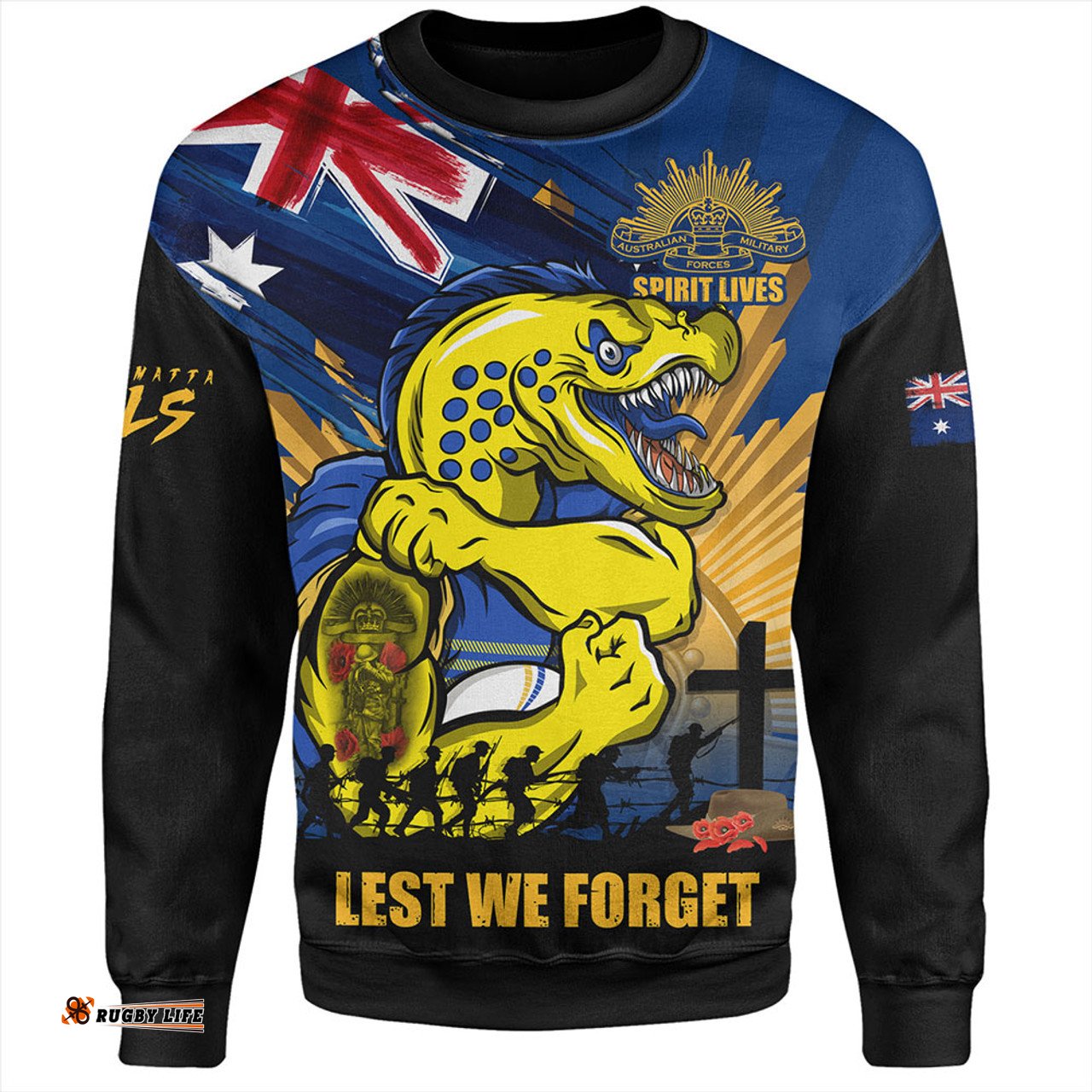 Amazing Aussie Parramatta Eels Fearless ANZAC Defender Sweatshirt