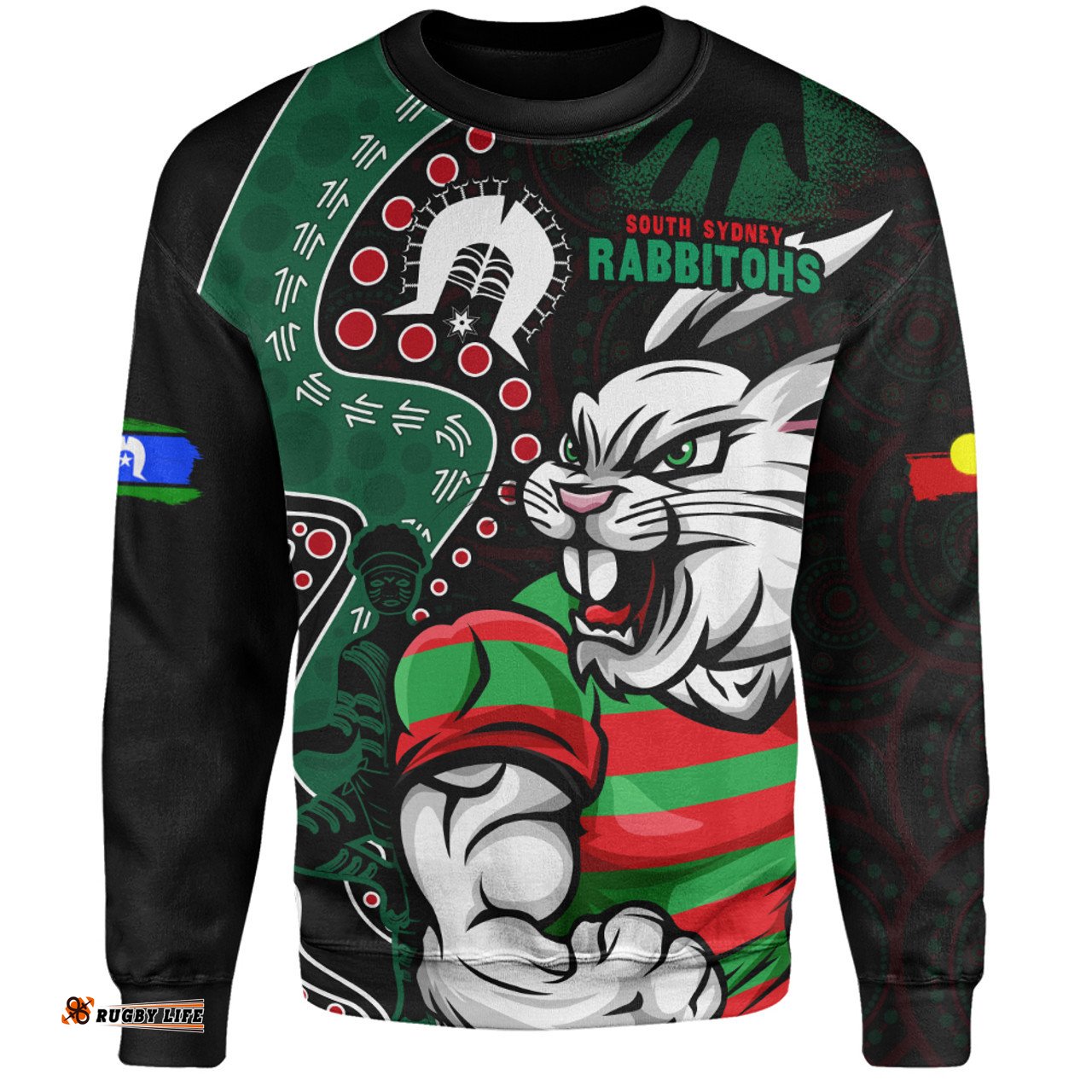 Amazing Aussie South Sydney Rabbitohs NAIDOC Indigenous Warrior Spirit Sweatshirt