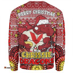 Amazing Aussie St. George Illawarra Dragons Christmas Custom Christmas Knit Patterns Vintage Jersey Ugly Sweatshirt