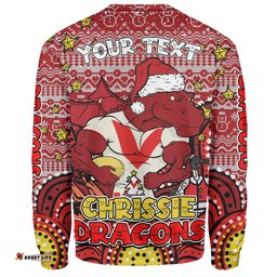 Amazing Aussie St. George Illawarra Dragons Christmas Custom Christmas Knit Patterns Vintage Jersey Ugly Sweatshirt