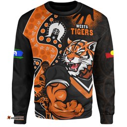 Amazing Aussie Wests Tigers NAIDOC Indigenous Warrior Spirit Sweatshirt