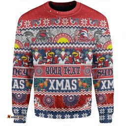 Amazing Aussie Sydney Roosters Christmas Aboriginal Custom Indigenous Knitted Ugly Xmas Style Sweatshirt