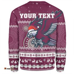 Amazing Aussie Manly Warringah Sea Eagles Christmas Custom Ugly Xmas And Aboriginal Patterns For Die Hard Fan Sweatshirt