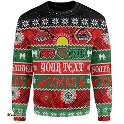 Amazing Aussie South Sydney Rabbitohs Aboriginal Custom Indigenous Knitted Ugly Xmas Style Sweatshirt