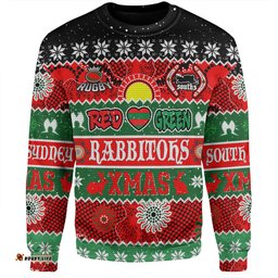 Amazing Aussie South Sydney Rabbitohs Aboriginal Custom Indigenous Knitted Ugly Xmas Style Sweatshirt