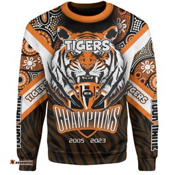 Amazing Aussie Wests Tigers Custom Talent Win Games But Teamwork And Intelligence Win Championships With Aboriginal Style Sweatshirt