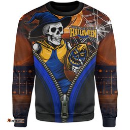 Amazing Aussie West Coast Eagles Halloween Night Reaper Zipper Sweatshirt