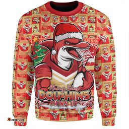Amazing Aussie Redcliffe Dolphins Merry Ugly Christmas Comic Style Sweatshirt