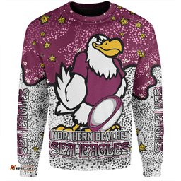 Amazing Aussie Manly Warringah Sea Eagles Team With Dot And Star Patterns For Tough Fan Sweatshirt