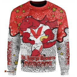 Amazing Aussie St. George Illawarra Dragons Custom Team With Dot And Star Patterns For Tough Fan Sweatshirt