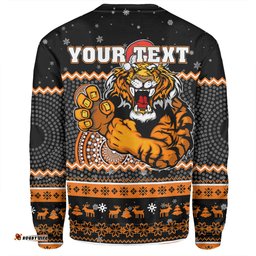 Amazing Aussie Wests Tigers Christmas Custom Ugly Xmas And Aboriginal Patterns For Die Hard Fan Sweatshirt
