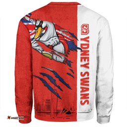 Amazing Aussie Sydney Swans Burning Passion Of Power Scratch Style Sweatshirt