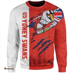 Amazing Aussie Sydney Swans Burning Passion Of Power Scratch Style Sweatshirt