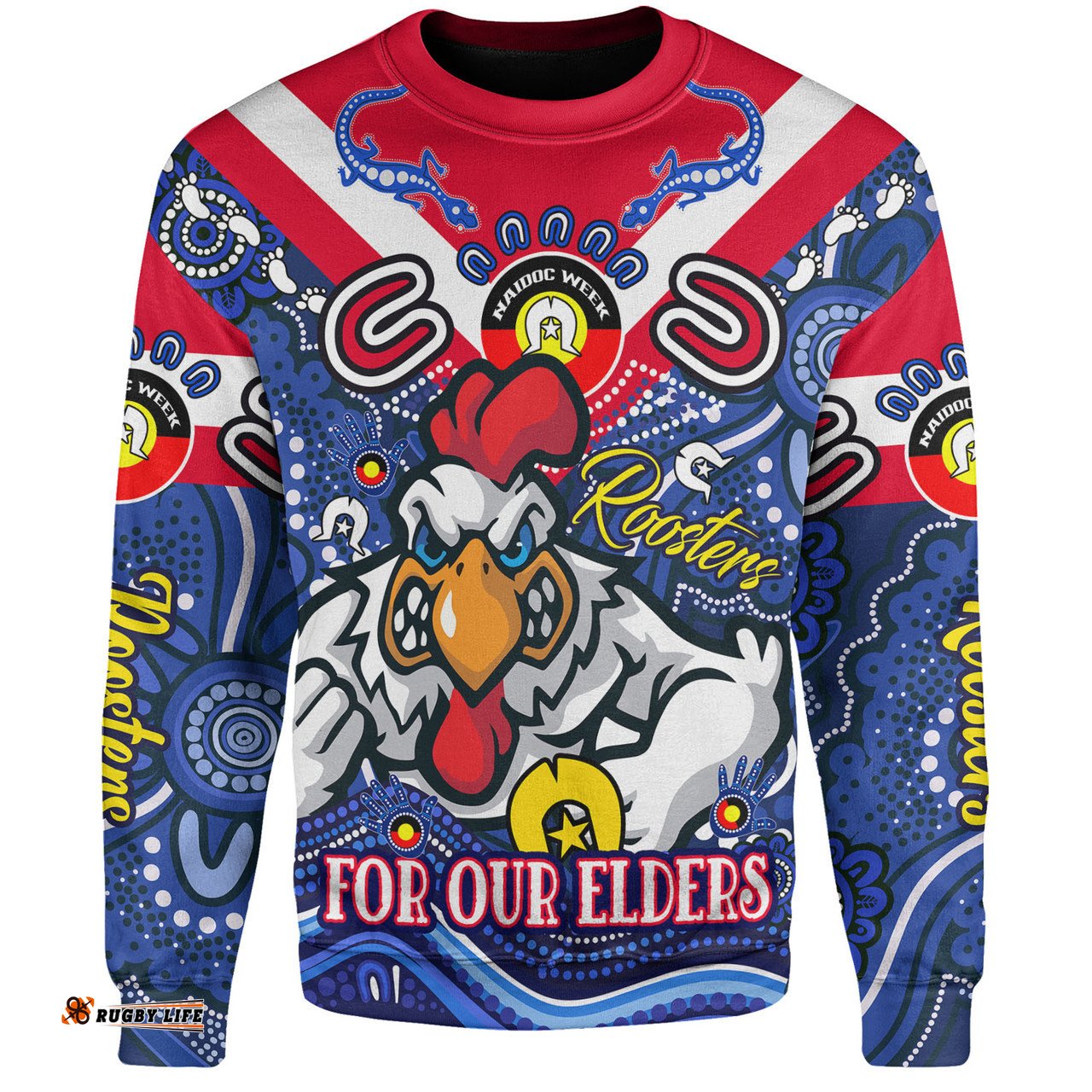 Amazing Aussie Sydney Roosters Naidoc Week Custom For Our Elders Home Jersey Sweatshirt