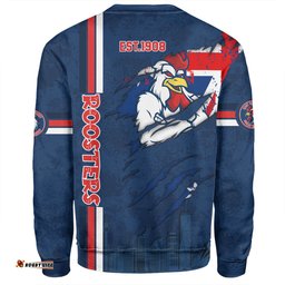 Amazing Aussie Sydney Roosters Happy Australia Day Flag Scratch Style Sweatshirt