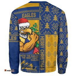 Amazing Aussie West Coast Eagles Merry Christmas Knit Style Festive Spirit Sweatshirt