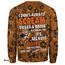Amazing Aussie Wests Tigers Scream With Tropical Patterns Sweatshirt