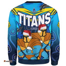 Amazing Aussie Titans Rugby Christmas Titans Aboriginal Inspired Summer Vibes Christmas Sweatshirt