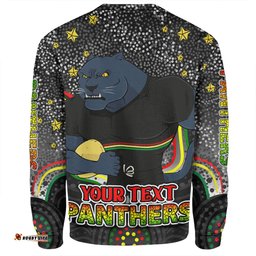 Amazing Aussie Penrith Panthers Custom Custom With Aboriginal Inspired Style Of Dot Painting Patterns  Sweatshirt