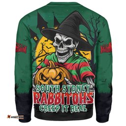 Amazing Aussie South Sydney Rabbitohs Dark Moon Rugby Halloween Battle Edition Sweatshirt
