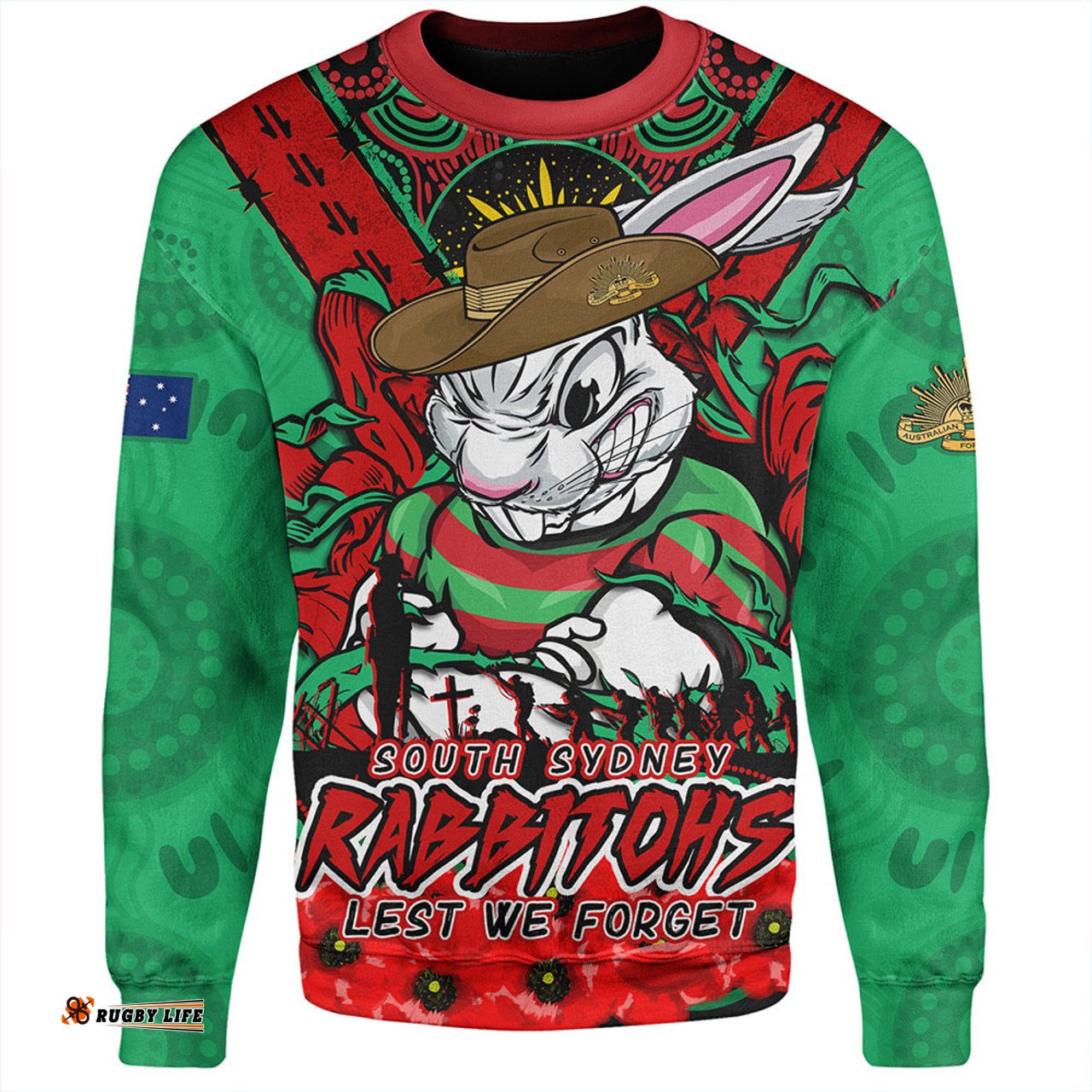 Amazing Aussie South Sydney Rabbitohs Ripped Legacy Of The Game The ANZAC Spirit Lives On Sweatshirt