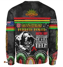 Amazing Aussie Penrith Panthers Anzac Custom Penrith Panthers Power Sweatshirt
