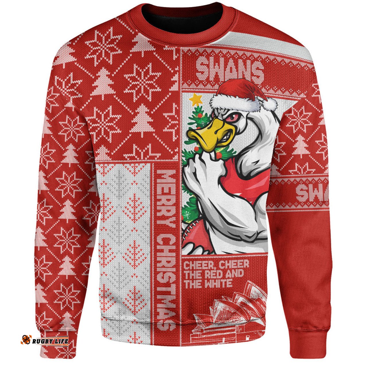 Amazing Aussie Sydney Swans Merry Christmas Knit Style Festive Spirit Sweatshirt