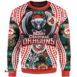 Amazing Aussie St. George Illawarra Dragons Christmas Custom Merry Christmas Dragons Dragons Sweatshirt
