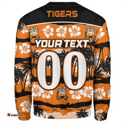 Amazing Aussie Wests Tigers Tropical Hibiscus and Coconut Trees Sweatshirt