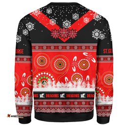Amazing Aussie St.George Christmas Custom Dragons Ugly Christmas And Aboriginal Inspired Patterns Sweatshirt