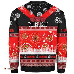 Amazing Aussie St.George Christmas Custom Dragons Ugly Christmas And Aboriginal Inspired Patterns Sweatshirt