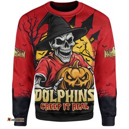 Amazing Aussie Redcliffe Dolphins Dark Moon Rugby Halloween Battle Edition Sweatshirt