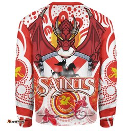 Amazing Aussie St. George Illawarra Dragons Custom Saints With Aboriginal Inspired Dot Art Sweatshirt