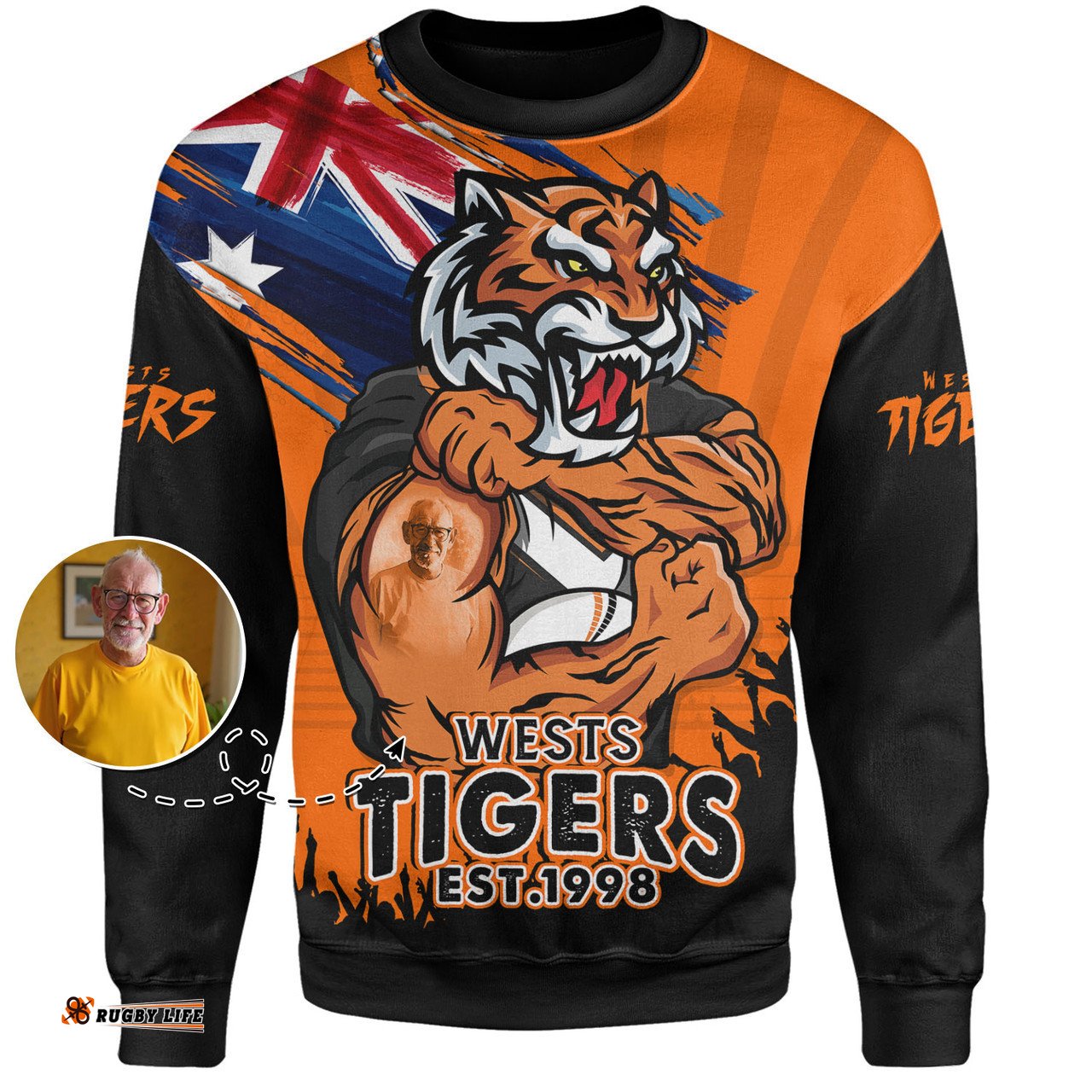 Amazing Aussie Wests Tigers Heart Of A Fighter Tough And Fearless Sweatshirt