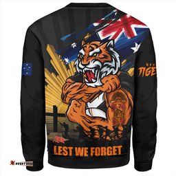 Amazing Aussie Wests Tigers Fearless ANZAC Defender Sweatshirt