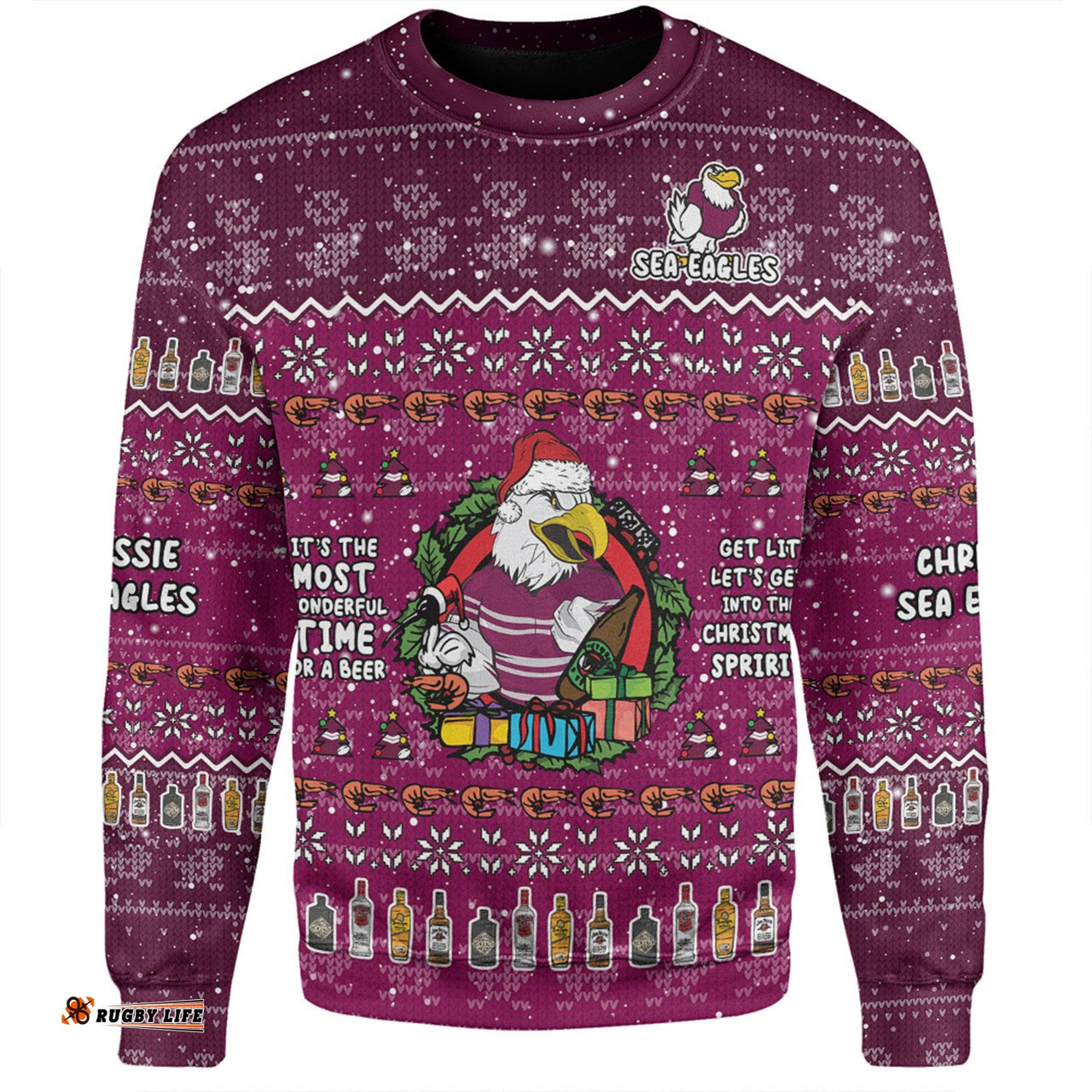 Amazing Aussie Manly Warringah Sea Eagles Christmas Custom Chrissie Spirit Sweatshirt