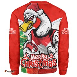 Amazing Aussie Sydney Swans Santa Scoring Touchdown On Christmas Game Day Sweatshirt