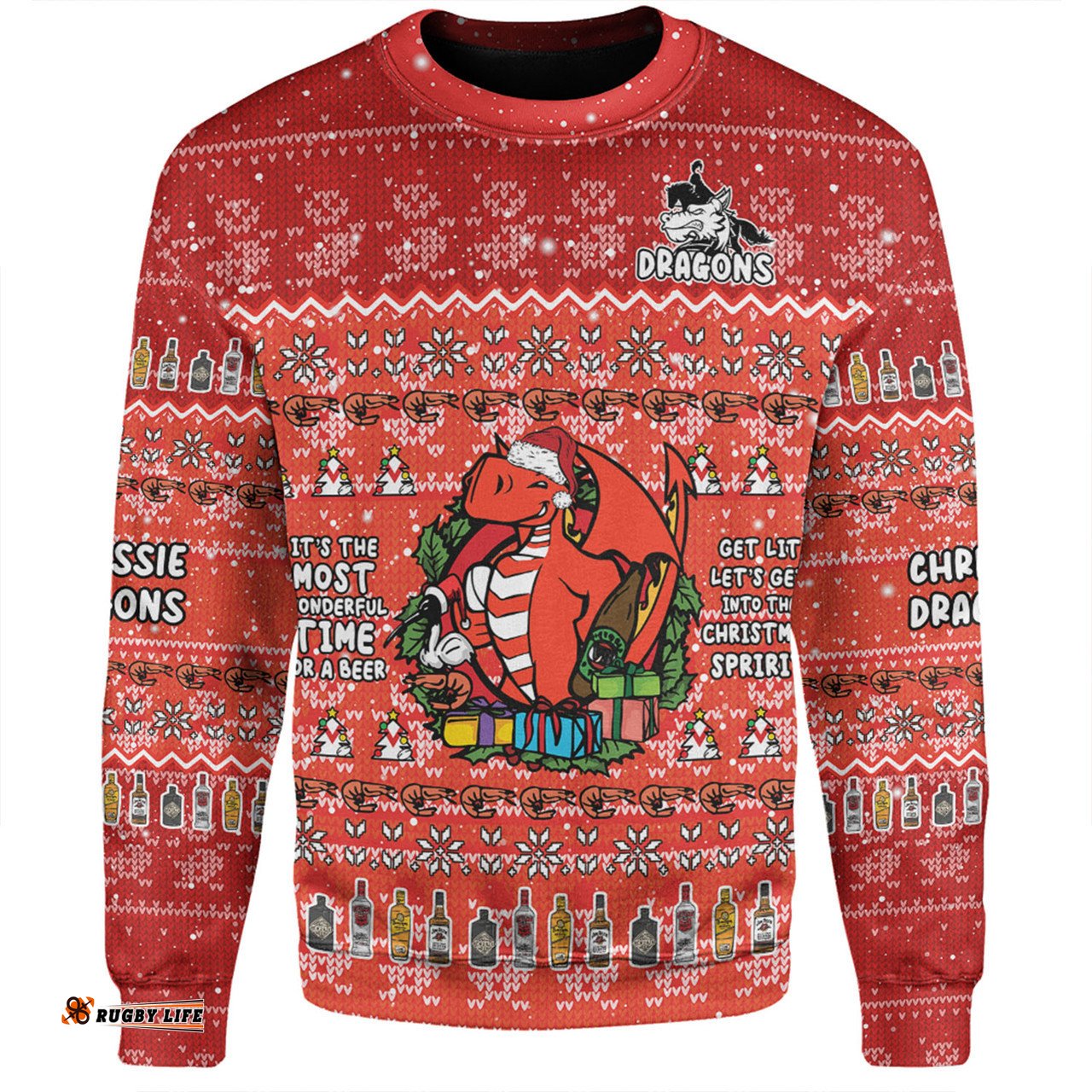 Amazing Aussie St. George Illawarra Dragons Christmas Custom Chrissie Spirit Sweatshirt