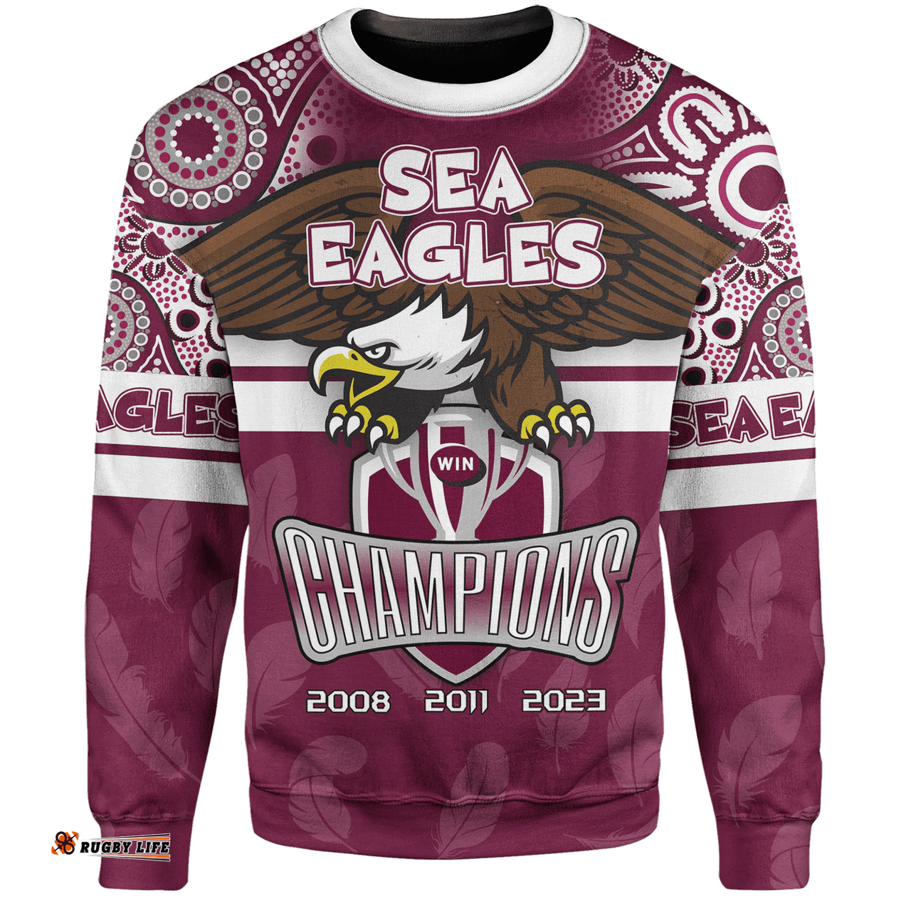 Amazing Aussie Manly Warringah Sea Eagles Custom Talent Win Games But Teamwork And Intelligence Win Championships With Aboriginal Style Sweatshirt