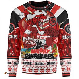 Amazing Aussie St. George Illawarra Dragons Christmas Custom Dragons Santa Aussie Big Things Sweatshirt