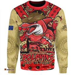 Amazing Aussie Redcliffe Dolphins Ripped Legacy Of The Game The ANZAC Spirit Lives On Sweatshirt