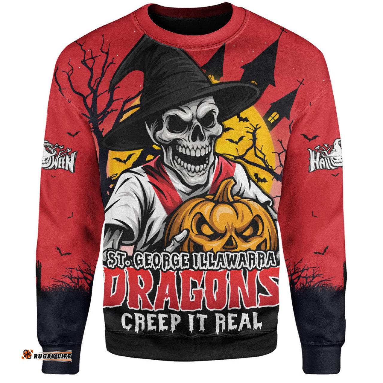 Amazing Aussie St. George Illawarra Dragons Dark Moon Rugby Halloween Battle Edition Sweatshirt