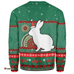 Amazing Aussie South Sydney Rabbitohs Custom Ugly Xmas And Aboriginal Patterns For Die Hard Fan Sweatshirt