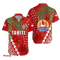 Rugbylife Shirt - Tahiti Rugby Short Sleeve Shirt Coconut Leaves K13