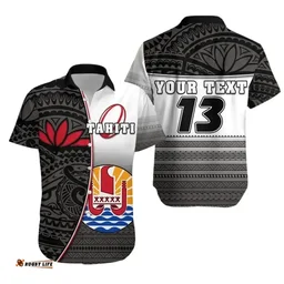 Rugbylife Shirt - (Custom Personalised) Tahiti Rugby Short Sleeve Shirt Impressive Version Black - Custom Text and Number K13
