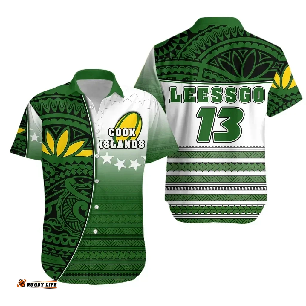 Rugbylife Shirt - (Leessgo) Cook Islands Rugby Short Sleeve Shirt Impressive Version K13