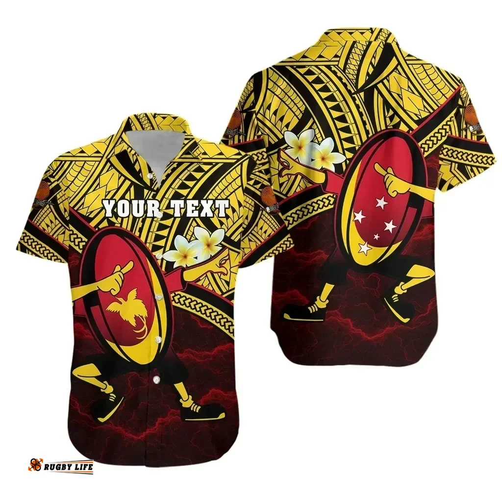 Rugbylife Shirt - (Custom Personalised) Papua New Guinea Rugby Short Sleeve Shirt Style Dab Trend K13