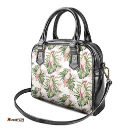 Australia Pink Cockatoo Shoulder Handbag Aussie Orchids - Seamless Pattern