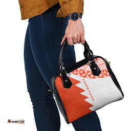 Custom Tonga Rugby Shoulder Handbag Ikale Tahi Ngatu Tribal Pattern Half Style
