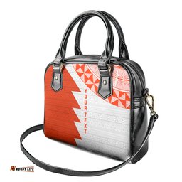 Custom Tonga Rugby Shoulder Handbag Ikale Tahi Ngatu Tribal Pattern Half Style